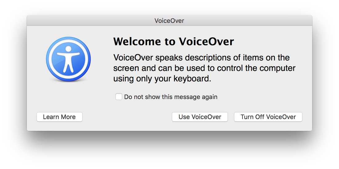 VoiceOver screen on the Mac